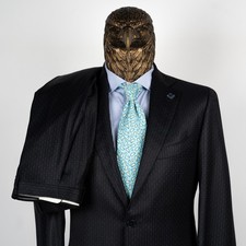 NWOT 2650 LARDINI Pure Wool Striped Suit Black/Blue 42US/52IT