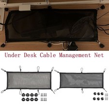Desk Cable Management Net Under Table Cord Management Mesh Organizer Flexible
