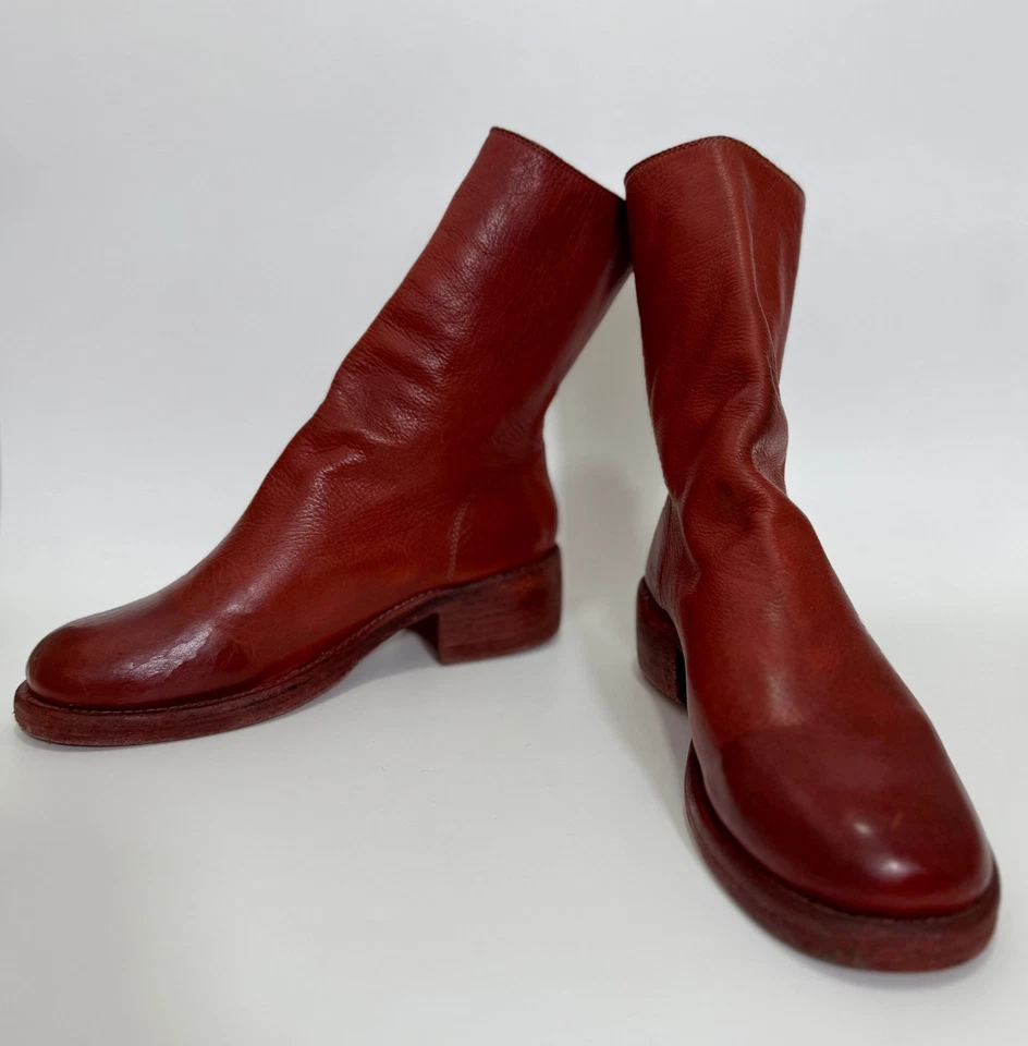 Guidi Mujer Botas de Cuero con Cremallera Trasera en Borgoña Talla 37 EU/7 US/4 UK Foto 2 de 4