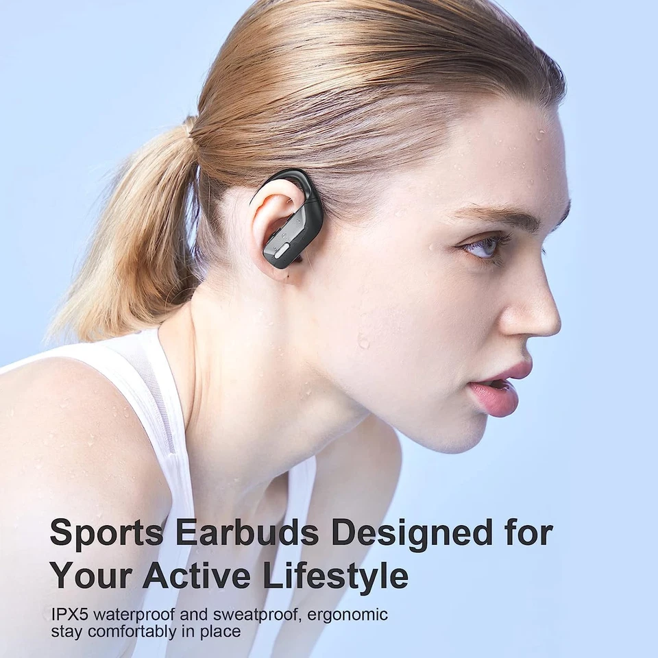 TWS 5.0 Wireless Earphones Bluetooth Headset Earbuds Headphones Stereo Ear Hook - Image 3 of 4