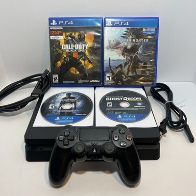 Sony PS4 PlayStation 4 Slim 1TB Console Bundle 4 Games & 1 Controller CUH-2215B