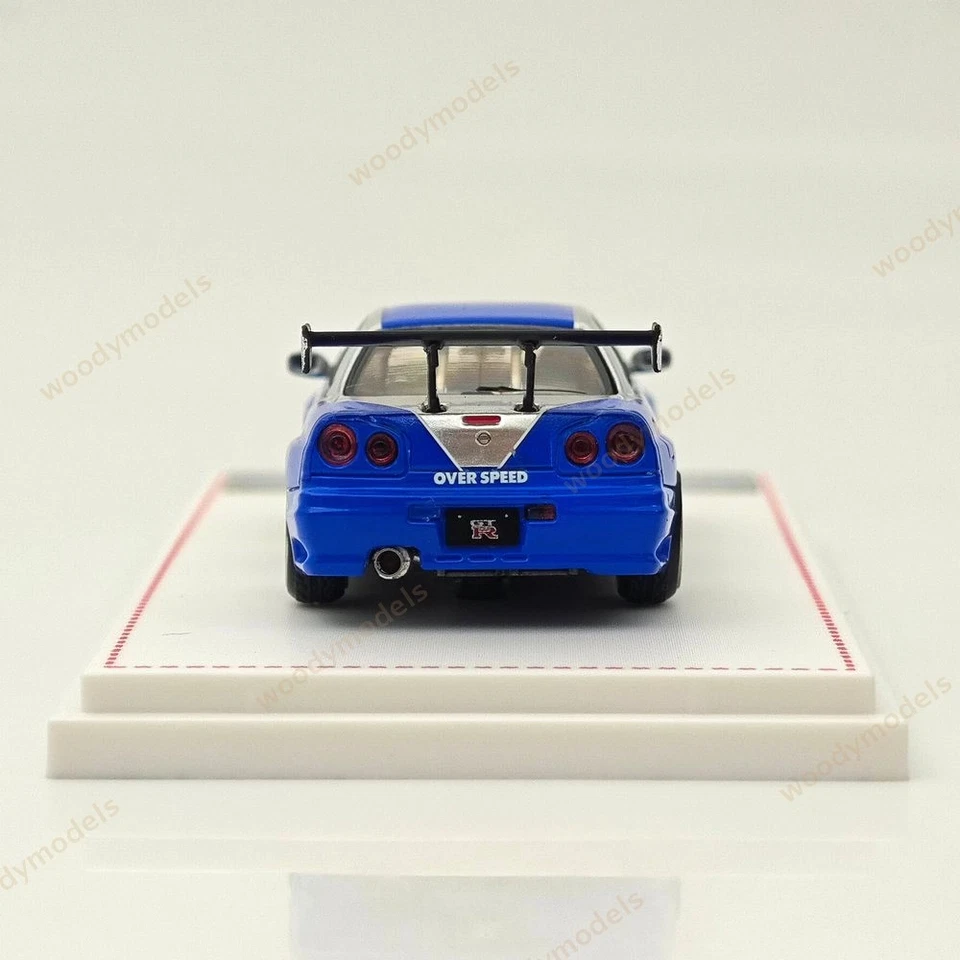 FH 1/64 Nissan Skyline R34 GTR Silver Blue Diecast Model Car for Fast & Furious - Image 3 of 4