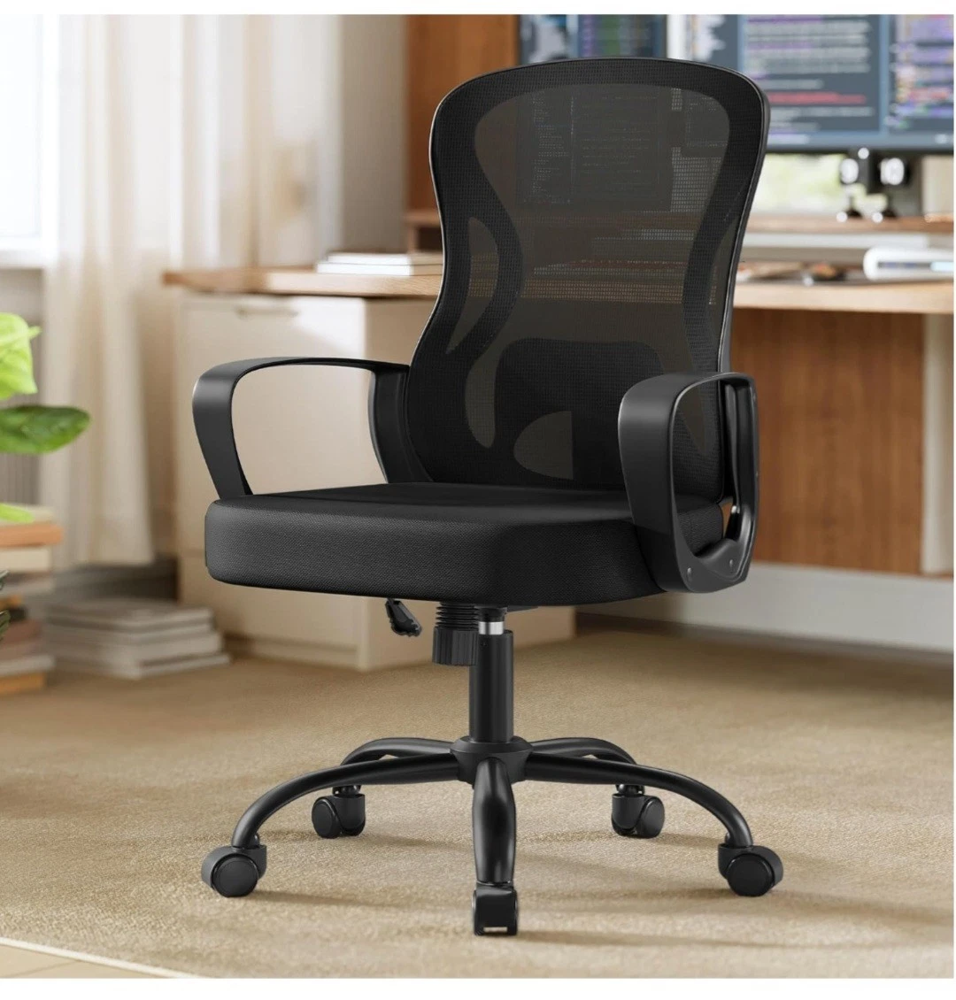 Yaheetech Sedia Ufficio Ergonomica In Tessuto, Poltrona Presidenziale Con Schienale Alto, Girevole E Reclinabile, Altezza Regolabile, Grigio Chiaro Per Casa E Studio