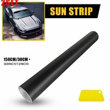 2Set 60"x12" Matte Black Window Visor Sun Strip Vinyl DIY For Car Front Windshie