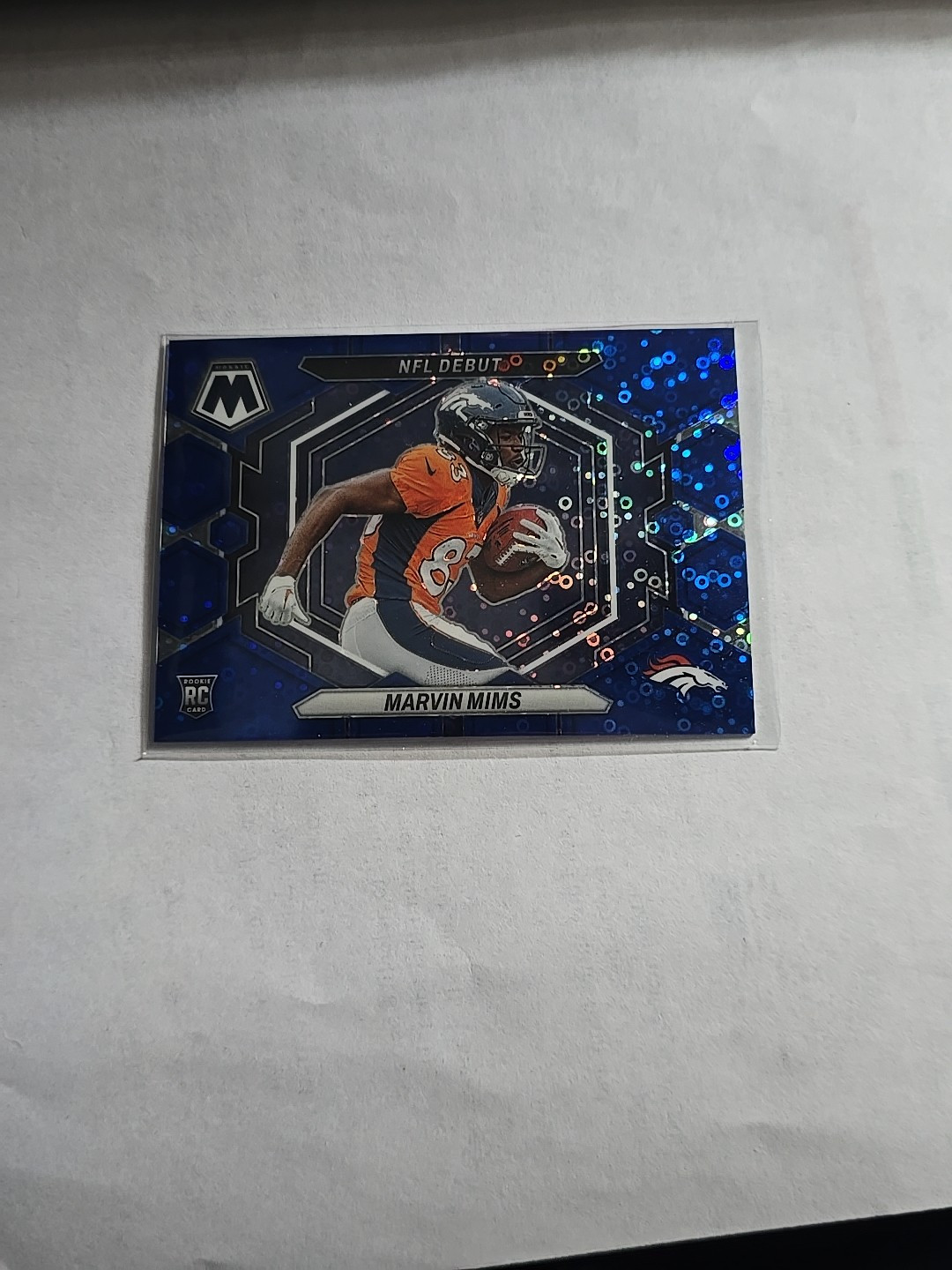 2023 Panini Mosaic Nfl Debut Reactive Blue Mosaic Prizm #ND-13 Marvin Mims (RC)