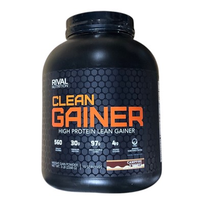 Rival Nutrition Clean Gainer Campfire S'Mores Flavor 5lb Container 01/2027 Exp.
