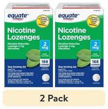  2 pack Equate Nicotine Lozenge 2 mg, Stop Smoking Aid, Mint Flavor