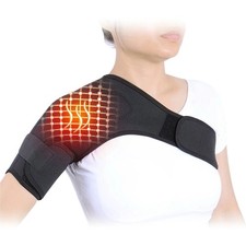 Electric Heated Shoulder Massager Joint Brace Support w/ Vibration Relief Pain