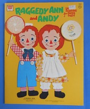 1972 Raggedy Ann and Andy Paper Doll Book Unused Unpunched Whitman 10x13"