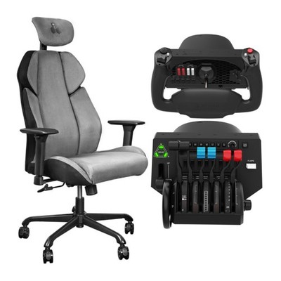 Honeycomb Aeronautical Lima Flight Simulation Chair Armrests Bundle (Black)