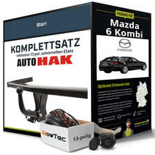 Für MAZDA 6 Kombi Typ GJ, GL Anhängerkupplung starr +eSatz 13pol uni. 07.18- NEU