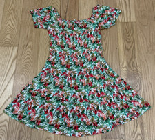 1st KISS GIRLS: Multicolor Short Sleeve Floral Spring Summer Dress, L 14