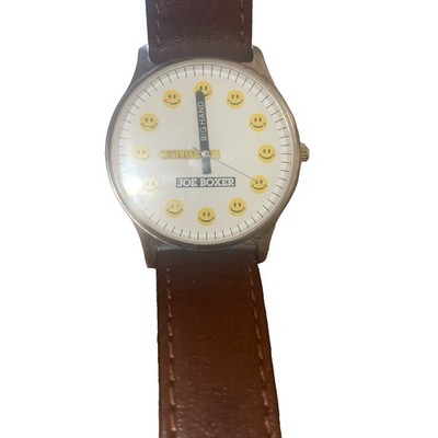 Vintage 1995 Joe Boxer Big Hand, Little Hand  Smiley Face Men s Unisex Watch