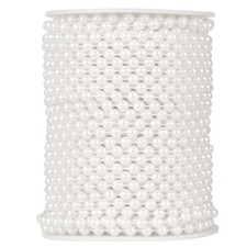 ZPEXRV 82 Feet Faux Pearl Beads Garland 6mm Craft 0.24 inches x 82 ft, White