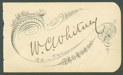 WILLIAM COLLINS WHITNEY - PRINTED CARD SIGNED IN INK