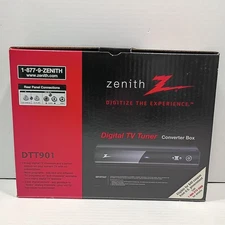 Zenith DTT901 Digital TV Tuner Converter Box w/ Remote, Cables & Manuals