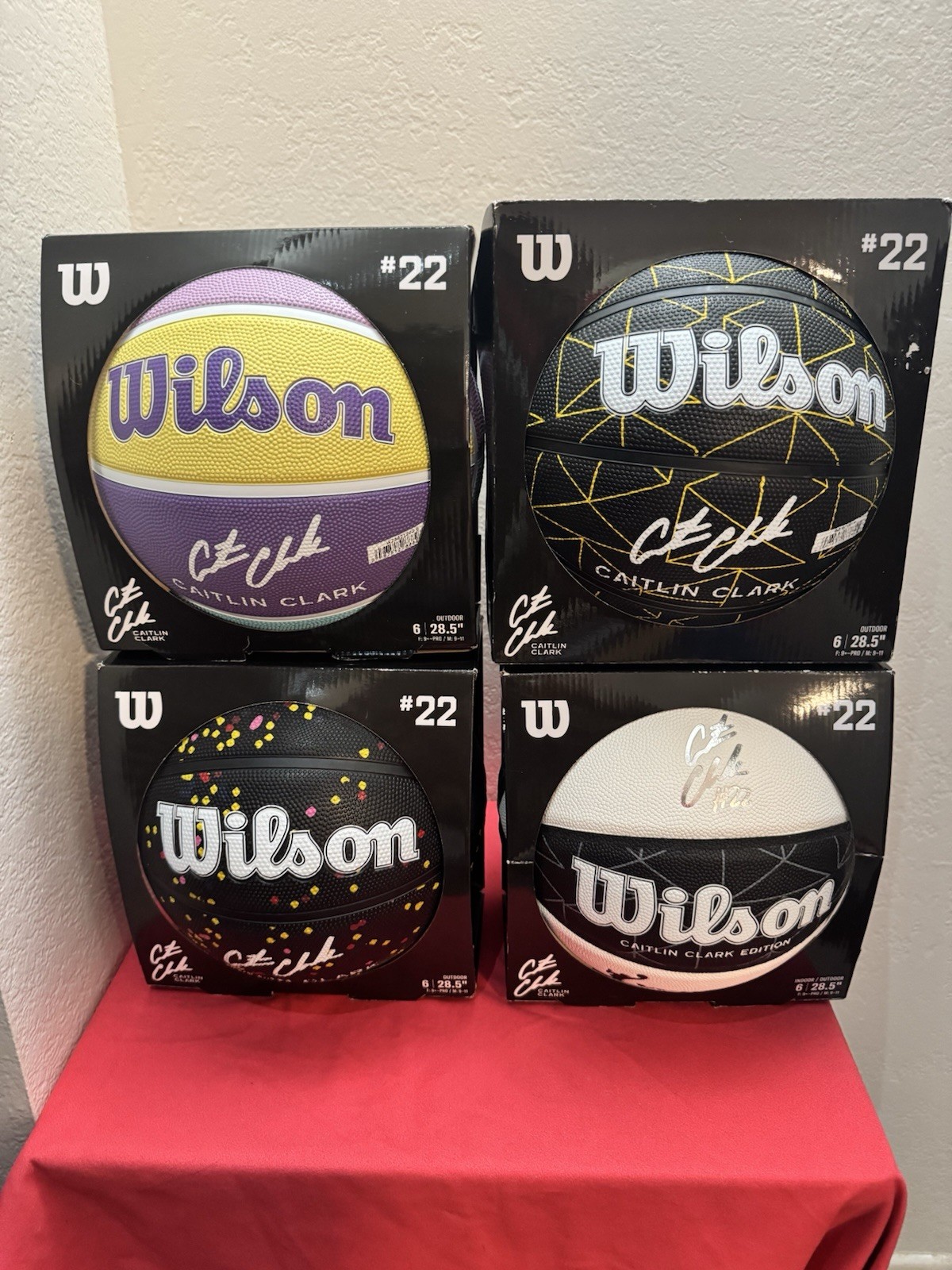 Wilson Caitlin Clark Edition Size 6 Outdoor Rubber Basketballs 4-Pack