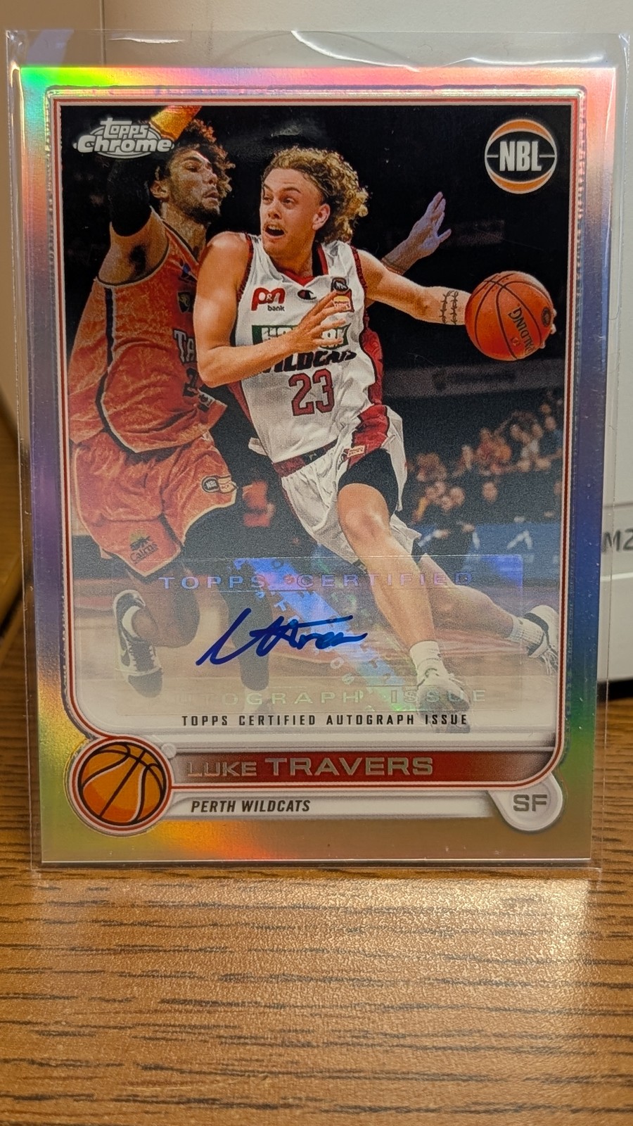 Luke Travers #67 2022-23 Topps Chrome NBL Basketball Base Autographs