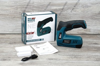 Neu Master Cordless 2 In 1 Stapler Nailer 1500mAh Lithium Power 4V DC KWNG01