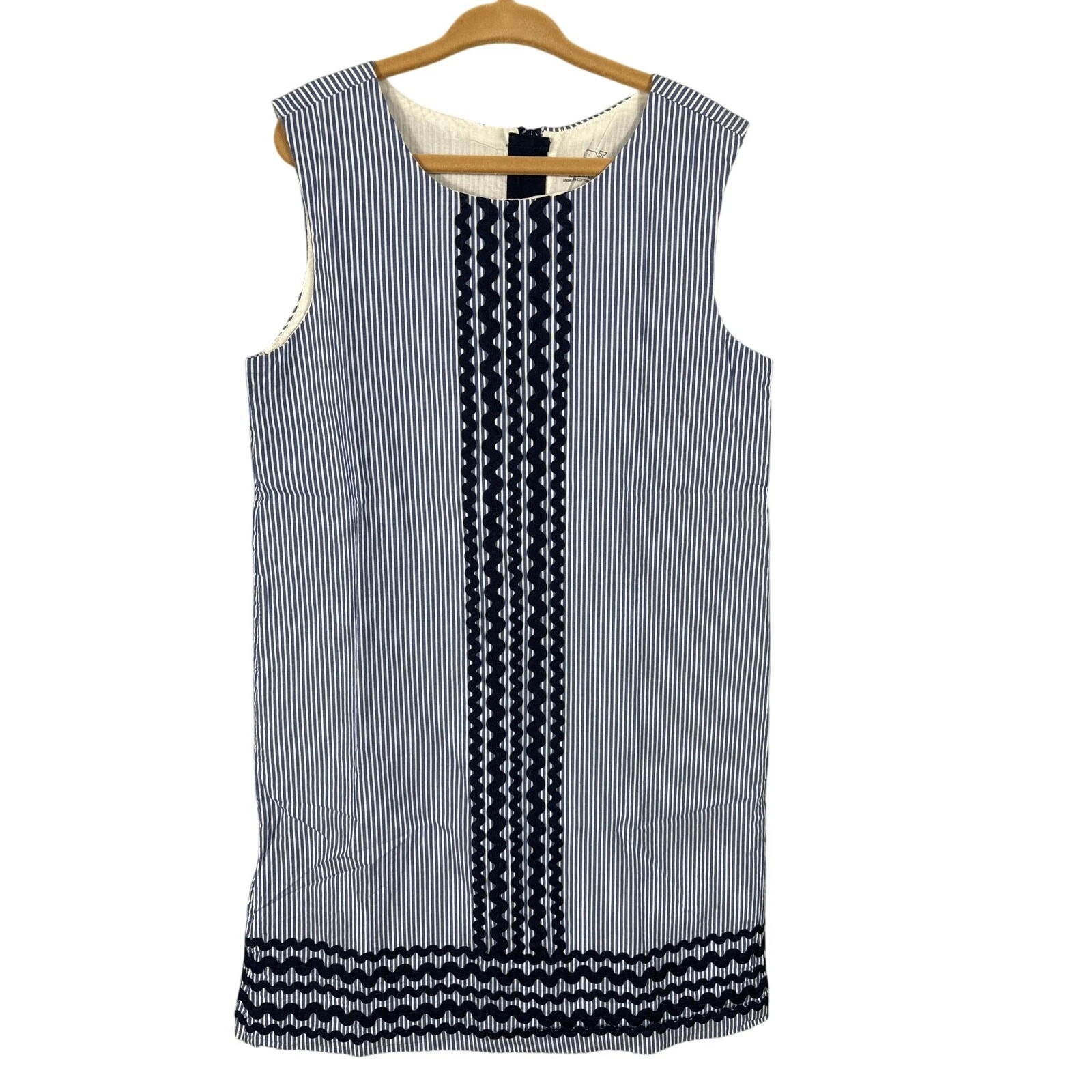 Vineyard Vines Girls Size 8 Navy Pin Striped Laced Lined Zip Summer Dress