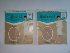 Vtg Mellowood 100 Nylon Hoisery Stockings Seamless Sheers Size 10 Beige Tone