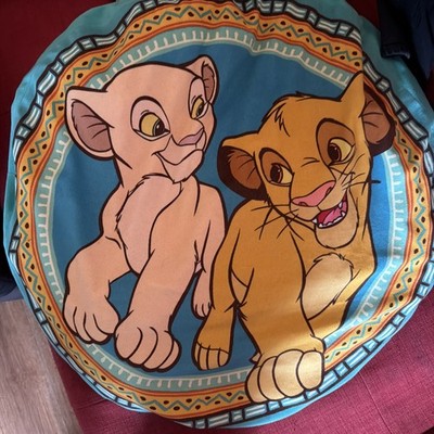 Vintage Disney Lion King Simba Nala 25'' Oversized Round Throw Cushion Pillow 90s