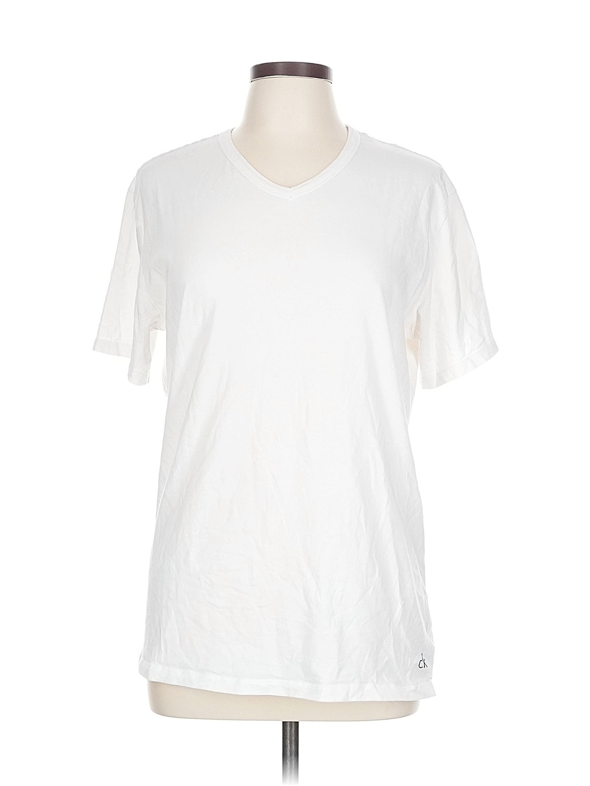 Calvin Klein Women White Short Sleeve T-Shirt L