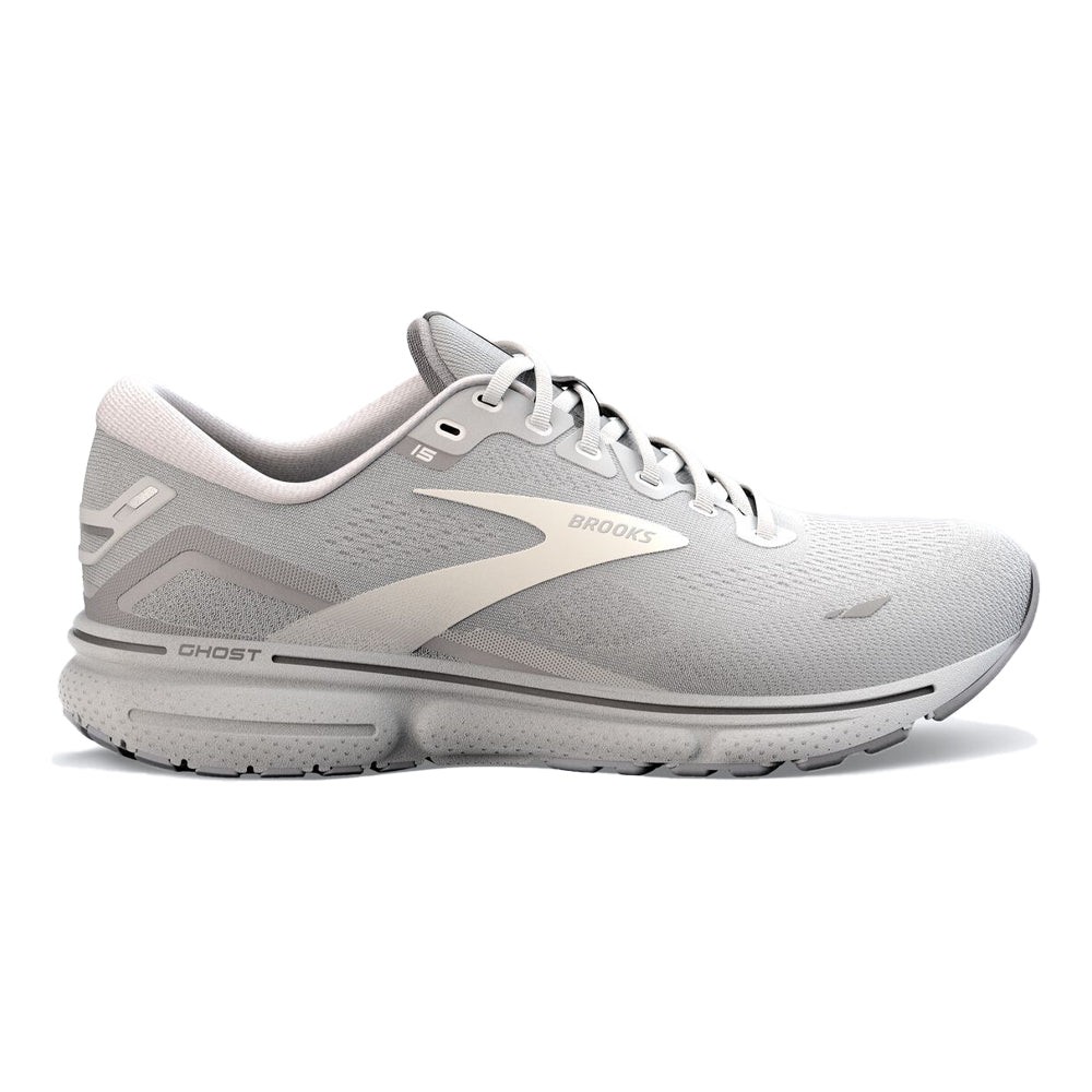 Womens Brooks Ghost 15, Oyster/Alloy/White, 11.5 B Medium US
