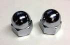 2 CHROME PLATED STEEL ACORN NUTS 3/4"-16 chopper bobber cafe harley hd axle xs