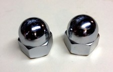 2 CHROME PLATED STEEL ACORN NUTS 1/2"-20