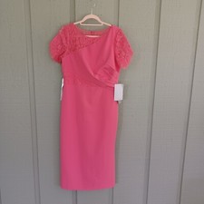 JS Collections Women Lissett Tea Length Dress Size 8 Wedding Guest In Camellia