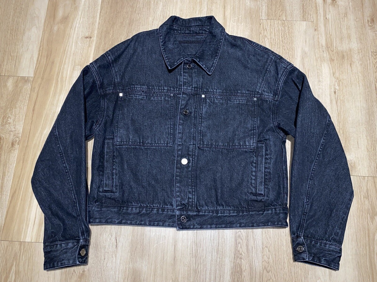 Rare WOOYOUNGMI PARIS Black Denim Trucker Jacket Sz 50 XL 23x26 | eBay