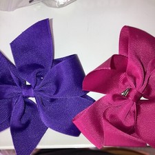 Girl  s 2 Pink  Purple Barrette Bows