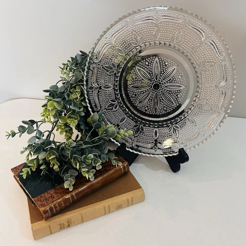 Heritage Clear by Federal Glass Sandwich Plate Pressed Glass Depression 11.5"