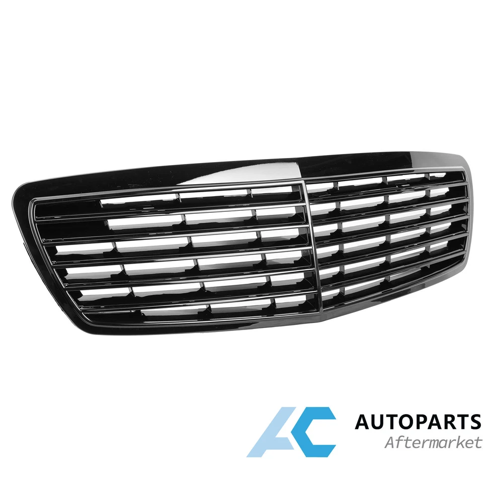 Front Grille for 2003-2006 Mercedes Benz W211 E320 E350 AMG Style Gloss Black Foto 4 de 4