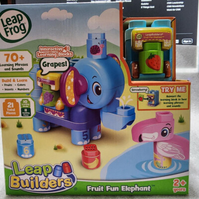 LEAP FROG LEAP BUILDERS FRUIT FUN ELEPHANT INTERACTIVE LEARNING BLOCKS