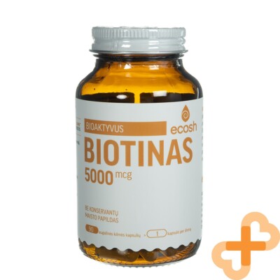 ECOSH Bioaktive Biotin 5000 Mcg 90 Kapseln Haare Haut Nägel Nervös System