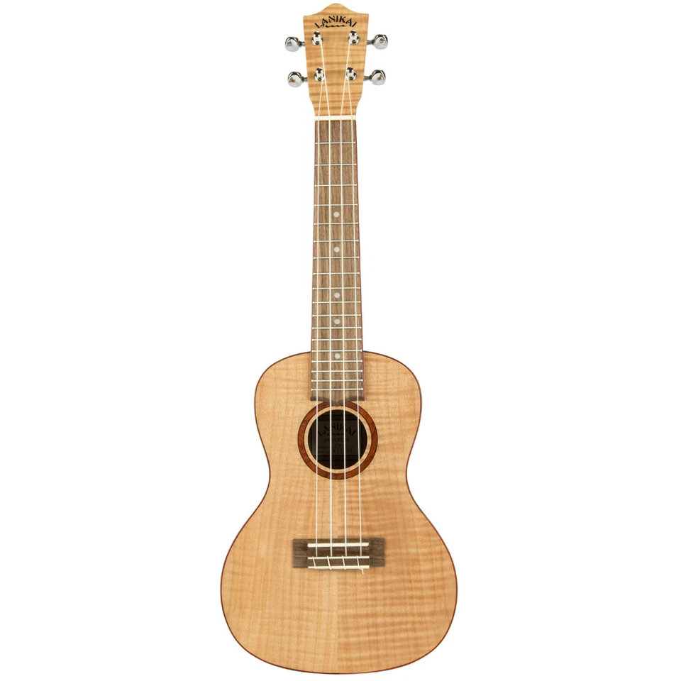 Lanikai FM-C Flamed Maple Satin Natural Finish Concert Ukulele + Padded Gig Bag - Image 3 of 4