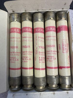 (5)  Shawmut  TRS8R 8 Amp Fuses Tri-onic 600V