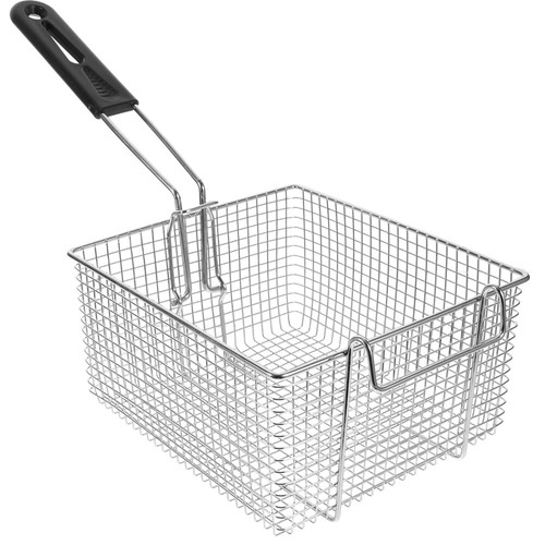 Lot de 12 paniers à frites : Petit panier à frites en acier inoxydable argenté avec anse - Panier à frites pour frites, frites, crevettes, rondelles d'oignon