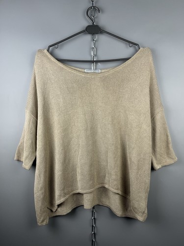 Suéter Top Sarah Pacini Mujer Algodón Tejido Gran Tamaño Beige Talla L De Colección