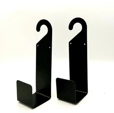 2 Metal Garden Hose Holders Durable Wall Mounted Garden Hose Storage Hooks Black