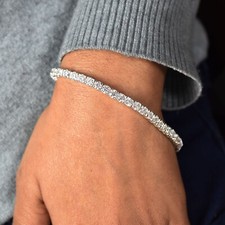 14ct, 4.50 mm White Diamond Tennis Bracelet-Great Shine  Bling  VIDEO