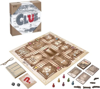Clue Game Rustic Series Edition Brettspiel Hasbro Gaming Holzfiguren Spiel BWARE