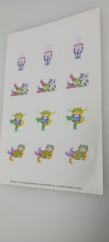 Exercizing Cats Sticker Sheet Vintage 1987 Current Cute Nostalgia Legwarmers - Picture 8 of 14