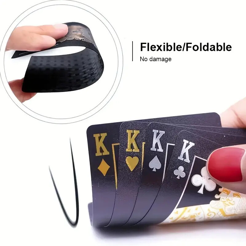 Recyclable Diamond Waterproof Black Playing Cards Deck Of Cards, HD, Poker Card