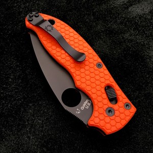 spyderco manix 2 knife gen 2 g 10 c101gpbbk2 s30v orange honeycomb