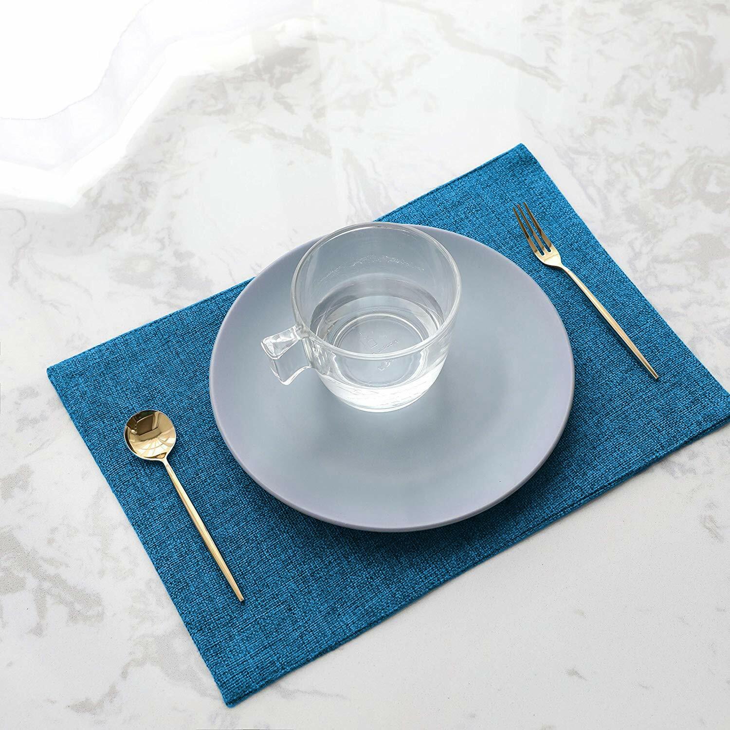 Set Of 4 Heat Resistant Dining Table Place Mats For Kitchen Table Bondi Blue Ebay