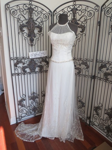 P134 MAGGIE SOTTERO SZ 8 ILLUSION 2 PC $799 BEADED WEDDING DRESS - Picture 7 of 15