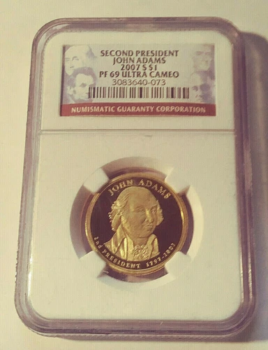 2007 S John Adams Second President Dollar NGC PF 69 Ultra Cam (#80)